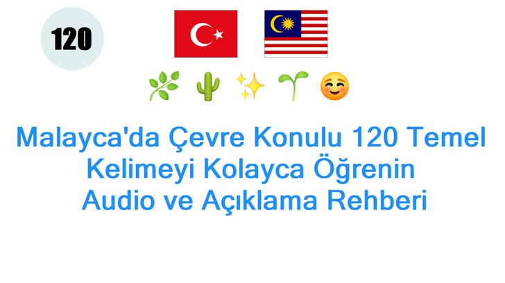 Malaycada Çevre Konulu 120 Temel Kelimeyi Kolayca Öğrenin: Audio ve Açıklama Rehberi